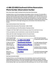 +1-806-223-0858 Southwest Airlines Reservations Phone Number |Reservations Number by premiumairlines786 - Issuu