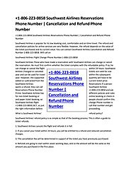 +1-806-223-0858 Southwest Airlines Reservations Phone Number | Cancellation and Refund Phone Number by premiumairline...