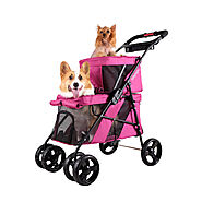 Double Dog Stroller - Two Decker Dog Stroller to Separate 2 Naughty Pets