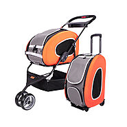 Luxury Pet Strollers for Small Dogs in a Multi-functional Designed & Orange Ibiyaya