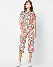 ONLY X FLABJACKS MULTI-COLOURED FLORAL JUMPSUIT
