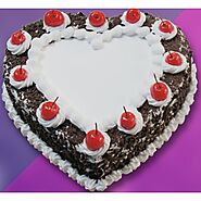 Eggless Heart Shaped Black Forest Cake | Love Shape Heart Birthday Cake