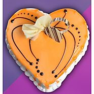 Eggless Butterscotch Cake in Heart Shape | Beautiful Heart Shaped Cake
