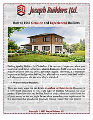 How to Find Genuine and Experienced Builders