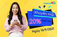 HOT: VinaPhone khuyến mãi 20% thẻ nạp TOÀN QUỐC ngày 10/9/2021