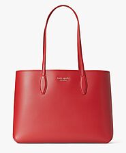 Shop Leather Red Lady Hand Bag With Dot-Print