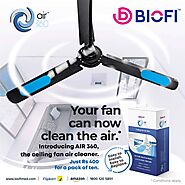 Biofi Air360 Ceiling Fan Air Filter | Fan Air Purifier | Fan Dust Cleaner