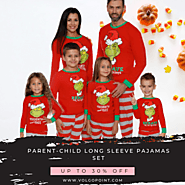 parent-child long sleeve pajamas set
