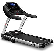 Buy PowerMax Fitness Urban Trek TD-A1 4.0HP Peak Pre-Installed Motorized Treadmill with Android and iOS App, black On...