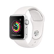 Apple Watch Series 3 (GPS, 42MM) - Silver Aluminum Case with White Sport Band (Renewed)
