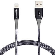Amazon Basics Double Nylon Braided Lightning to USB Cable - MFi Certified Apple iPhone Charger, 20,000 Bend Lifespan ...