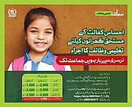 Website at https://employeesportal.info/ehsaas-kafalat-scholarships-for-nursery-to-class-12/