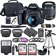 Canon EOS Rebel T7 DSLR Camera Bundle with Canon EF-S 18-55mm f/3.5-5.6 is II Lens + 2pc SanDisk 32GB Memory Cards + ...