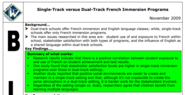Single-Track versus Dual-Track French Immersion Programs
