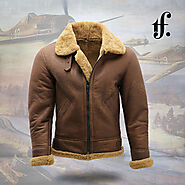 Men's B3 Ginger Real Sheepskin Leather Bomber Jacket - Tapfer