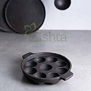 Cast Iron Kuzhi Paniyara Kal-Paddu-Appe Tawa | Cast Iron Cookware | Shop Now | Zishta.com