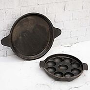 Cast Iron Combo : Pan , Raised Edge Pan | Buy Online | Zishta