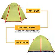 Camping Stylish Tent, 2P green 3 season