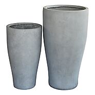 Fibercement Tall Plain Vase GA30-548 | Tall Plain Fiber Cement Pot – Royal Garden Centre