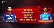DC vs RR Royal11 Prediction - Tata IPL 2022