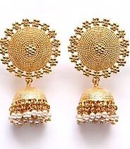 GOLDEN AND PURPLE COLOR CONTEMPORARY DROP EARRINGS