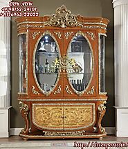 Antique Carved Glass Shelves Curio Cabinet