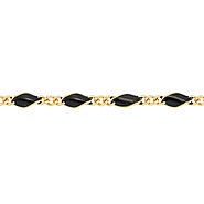 Black Enamel Chain 2.5 x 3.5mm with 1.8mm 1 curb link - Gold Filled -