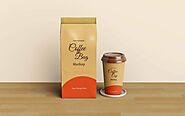 Royal Coffee Pouch Packaging Mockup - PSD sea