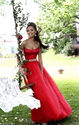 2014 Sherri Hill 21249 Strapless Red Belted Long Bodice Evening Gown