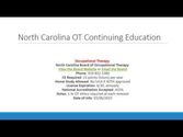 North Carolina Occupational Therapists Continuing Education and License Renewals