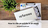 How to cite an article in an essay? - 4 types of citing an article in an essay