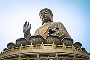 A famous Hong Kong landmark, the bronze Big Buddha is located on Lantau Island