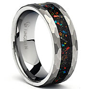 Buy Tungsten / Galaxy Opal Men's Wedding Band | Gaboni Jewelers