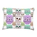 Cute Little Owls in Pastel Colors Accent Pillow