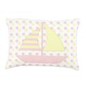 Pink Yellow Sail Boat Accent Pillow