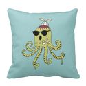Cool Octopus Throw Pillow
