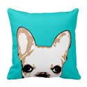 French Bulldog Turquoise Pop Art Pillows