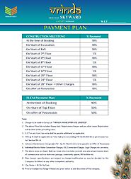 Vrinda Heritage Skyward Super Price List - Vrinda Homes Payment Plan