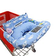Soft Pillow Attached 2-in-1 Shopping Cart and High Chair Cover for Baby~Padded~Fold'n Roll Style~Portable with Free C...