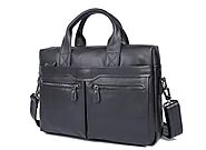 3) Leather Laptop Bag