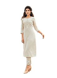 COTTON FABRIC ELEGANTLY EMBROIDERED KURTI WITH PANT-SEREIN02.