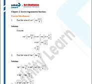 NCERT Solutions For Class 12 Maths Chapter 2 Inverse Trigonometric Functions - Free Download