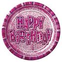 Pink Happy Birthday Plates