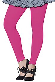 CANDY PINK COLOR STRETCHABLE COTTON ANKLE LEGGINGS