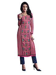 SHOP FOR PINK COLOUR GEORGETTE EMBROIDERED KURTI -RADIANCE5011