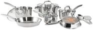 T-fal C798SC Ultimate Stainless Steel Copper Bottom Cookware Set , 12-Pieces, Silver