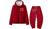 Squid Game Costume - Red Square Hoodie Long Sleeve with pants
