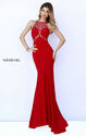 2015 Beaded Red Sherri Hill 9733 Bodice Long Sheer Evening Gown [Sherri Hill 9733 Red] - $185.00 : 2015 Popular prom ...