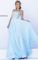 2015 Straight-Neck Sherri Hill 8554 Beaded Light Blue Long Bodice Prom Dress [Sherri Hill 8554 Light Blue] - $200.00 ...