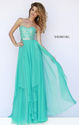 2015 Strapless Sherri Hill 1943 Teal Beaded Long Bodice Evening Gown [Sherri Hill 1943 Teal] - $195.00 : 2015 Popular...